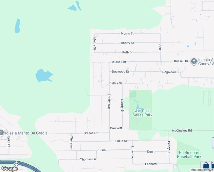 map of restaurants, bars, coffee shops, grocery stores, and more near 20719 Trinity Way in New Caney
