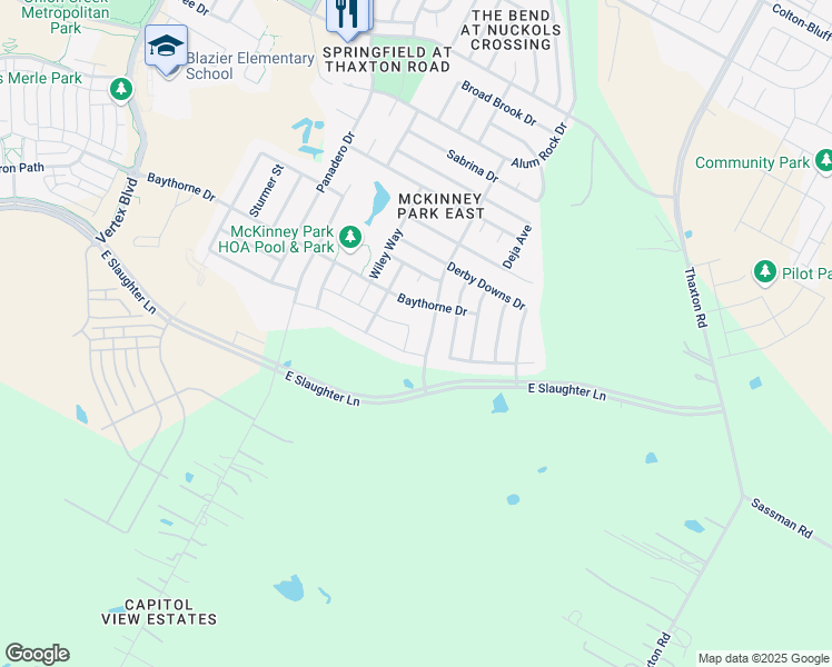 map of restaurants, bars, coffee shops, grocery stores, and more near 7004 Ashen Lane in Austin
