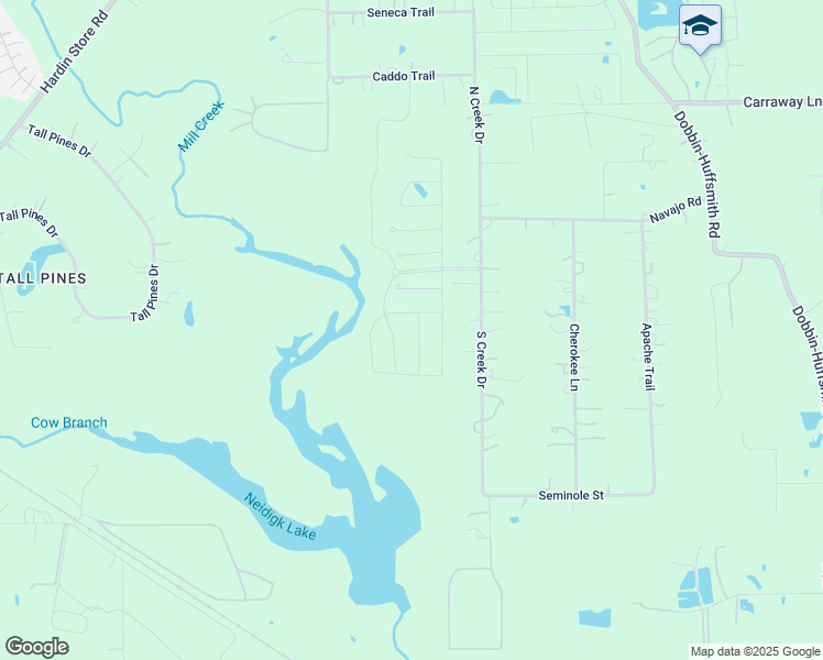 map of restaurants, bars, coffee shops, grocery stores, and more near 27109 South Creek Drive in Magnolia