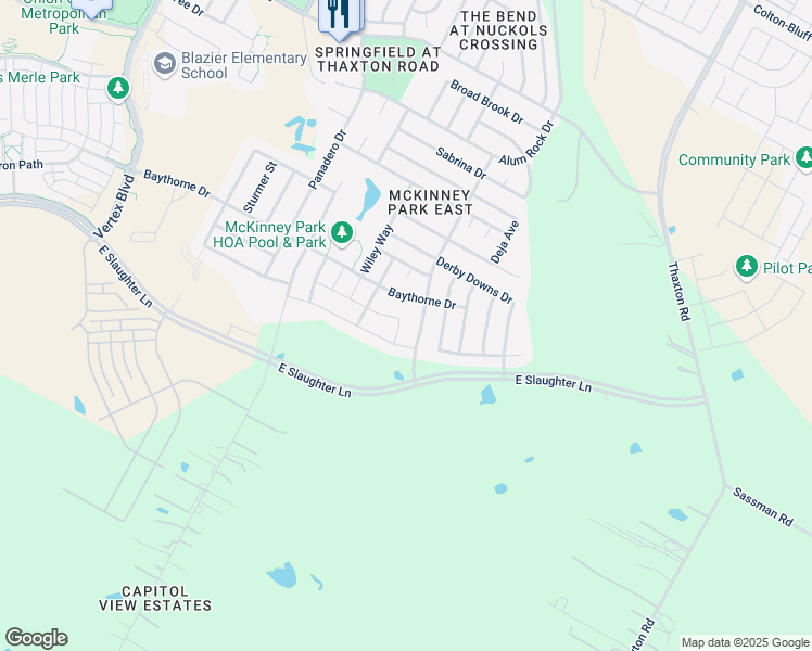 map of restaurants, bars, coffee shops, grocery stores, and more near 7004 Ashen Lane in Austin