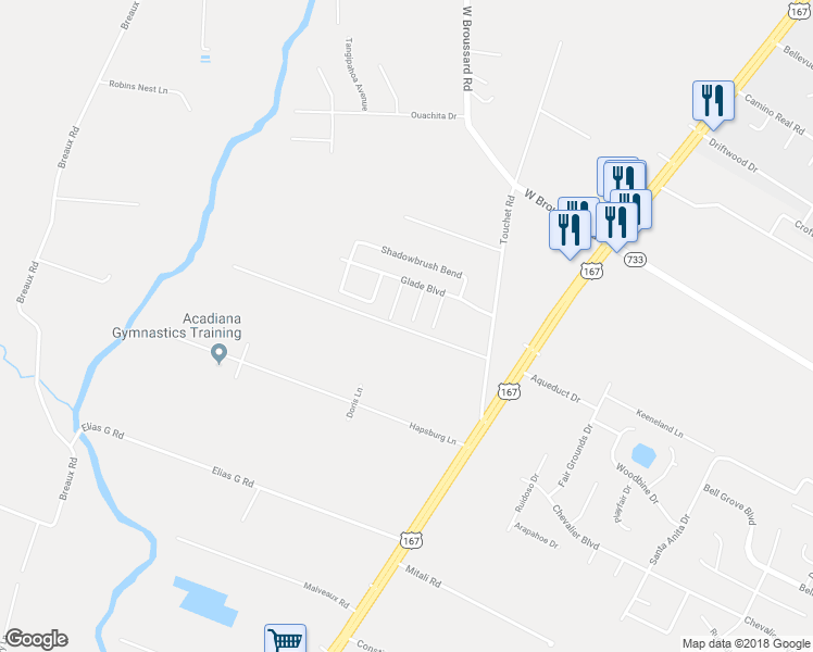 map of restaurants, bars, coffee shops, grocery stores, and more near 114 Pathway Lane in Lafayette