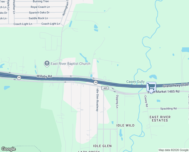 map of restaurants, bars, coffee shops, grocery stores, and more near 20237 Monday Hargrove Road in New Caney