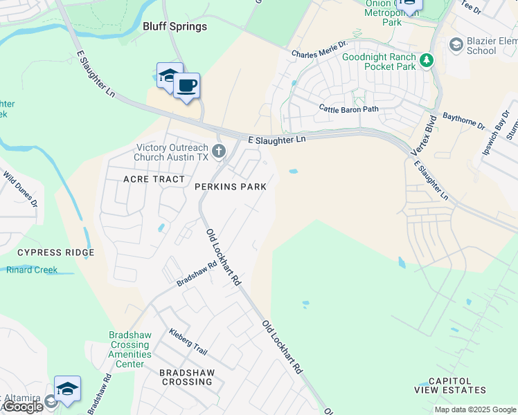 map of restaurants, bars, coffee shops, grocery stores, and more near 9700 Cheryl Lynn Road in Austin