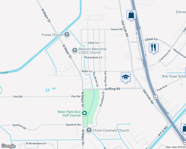 map of restaurants, bars, coffee shops, grocery stores, and more near 7615 San Carlos Street in Beaumont