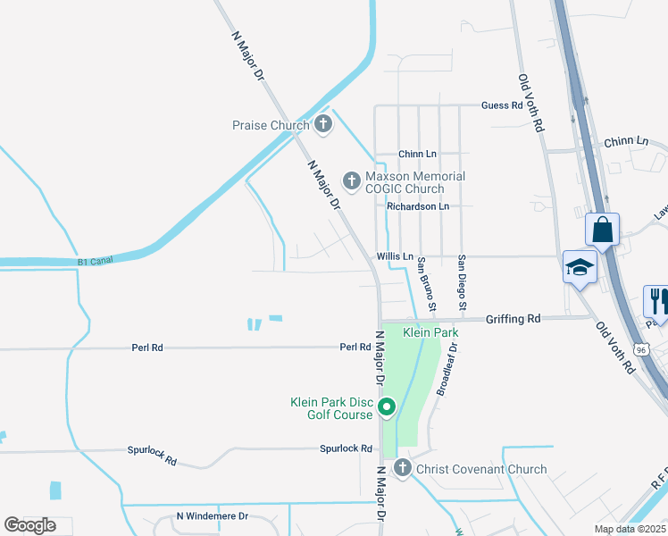 map of restaurants, bars, coffee shops, grocery stores, and more near 7770 Easley Drive in Beaumont
