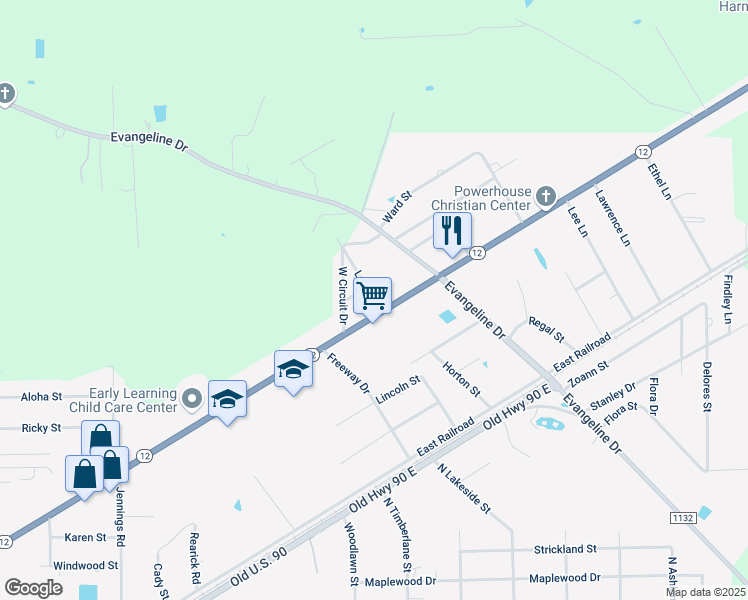 map of restaurants, bars, coffee shops, grocery stores, and more near 2795 Short Street in Vidor
