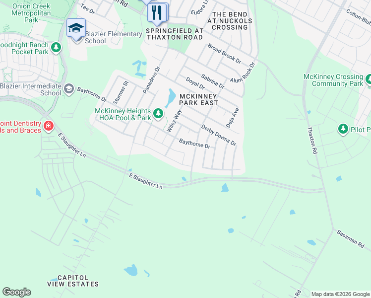 map of restaurants, bars, coffee shops, grocery stores, and more near 9000 Winter Haven Road in Austin