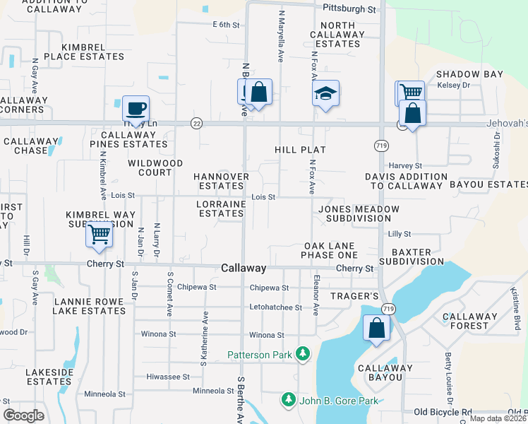 map of restaurants, bars, coffee shops, grocery stores, and more near 111 Kacy Lane in Panama City