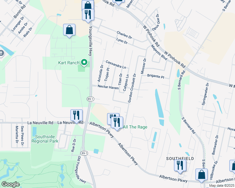 map of restaurants, bars, coffee shops, grocery stores, and more near in Lafayette Parish
