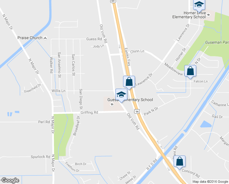 map of restaurants, bars, coffee shops, grocery stores, and more near 8098 Old Voth Road in Beaumont