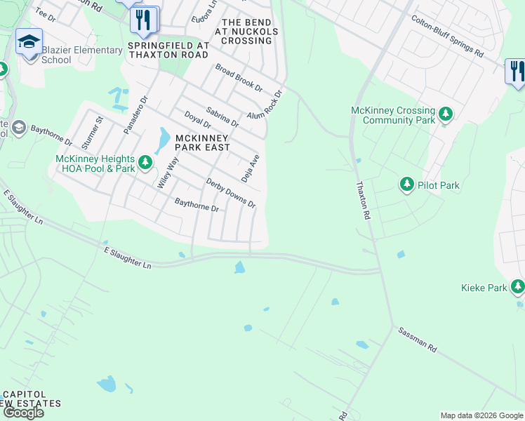 map of restaurants, bars, coffee shops, grocery stores, and more near 7228 Derby Downs Drive in Austin