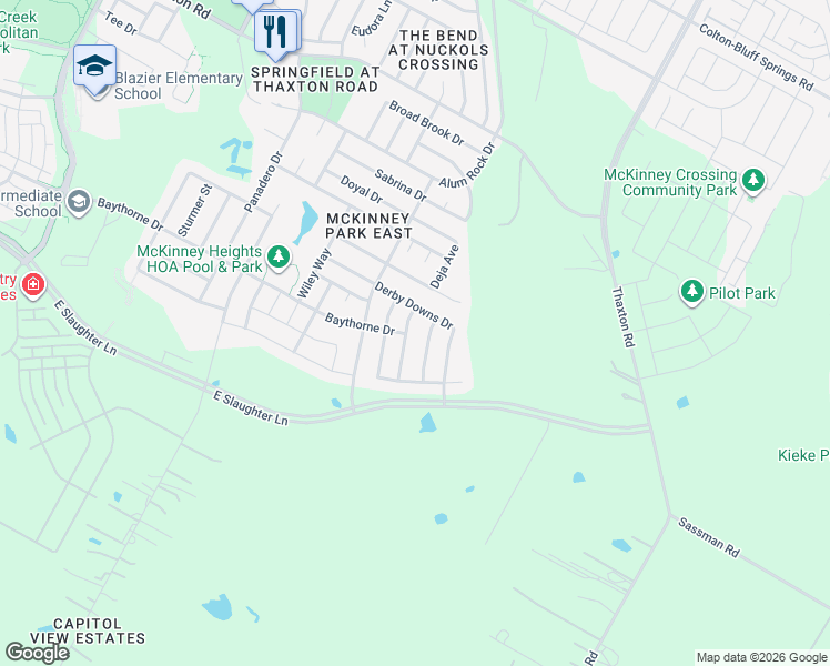 map of restaurants, bars, coffee shops, grocery stores, and more near 8809 Milton Lease Drive in Austin