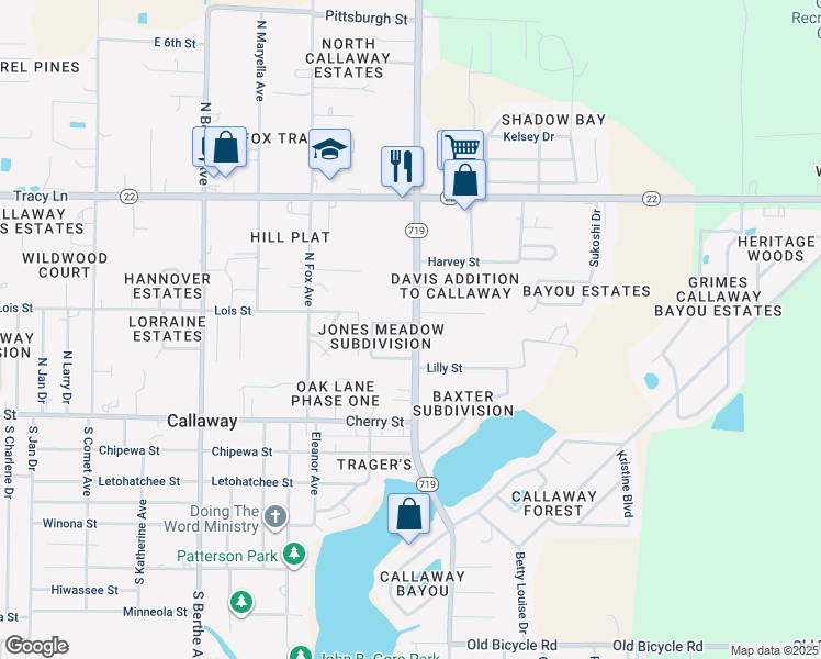 map of restaurants, bars, coffee shops, grocery stores, and more near 7300 Claudia's Way in Panama City