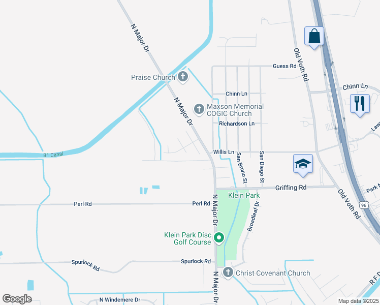 map of restaurants, bars, coffee shops, grocery stores, and more near 7770 Easley Dr in Beaumont