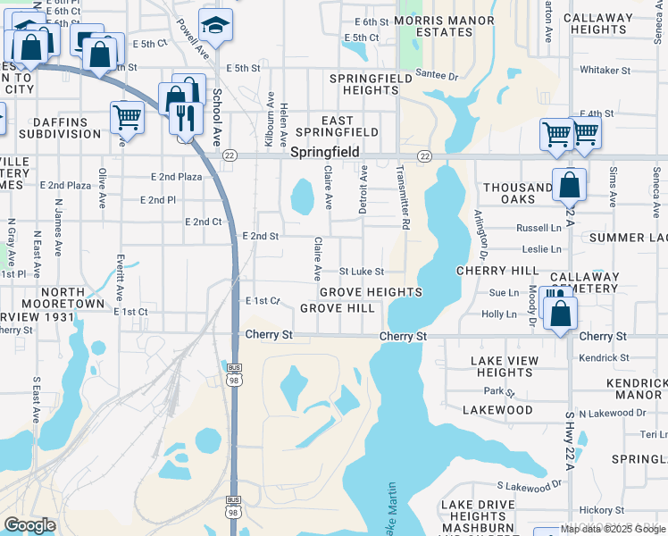 map of restaurants, bars, coffee shops, grocery stores, and more near 151 Harlem Avenue in Panama City
