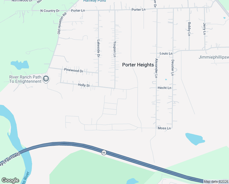 map of restaurants, bars, coffee shops, grocery stores, and more near 16470 Holly Lane in Porter