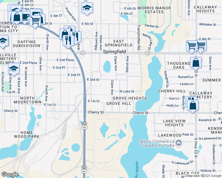 map of restaurants, bars, coffee shops, grocery stores, and more near 3537 Saint John Street in Panama City