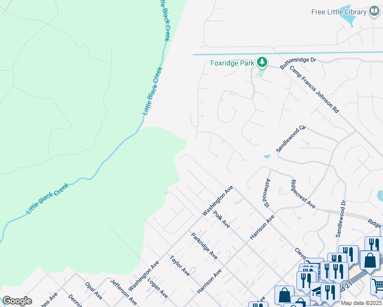 map of restaurants, bars, coffee shops, grocery stores, and more near 3084 Hickory Glen Drive in Orange Park