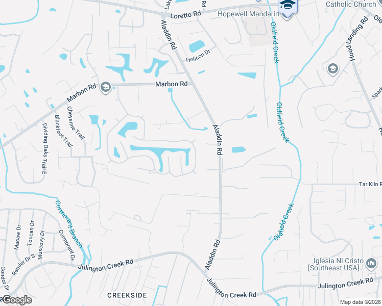map of restaurants, bars, coffee shops, grocery stores, and more near 12220 Reedpond Drive East in Jacksonville
