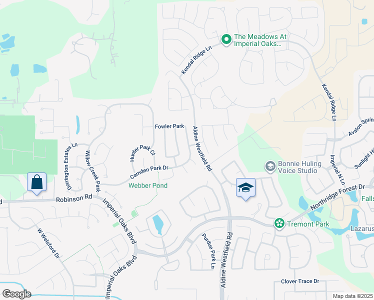 map of restaurants, bars, coffee shops, grocery stores, and more near 2611 Braley Park Lane in Conroe