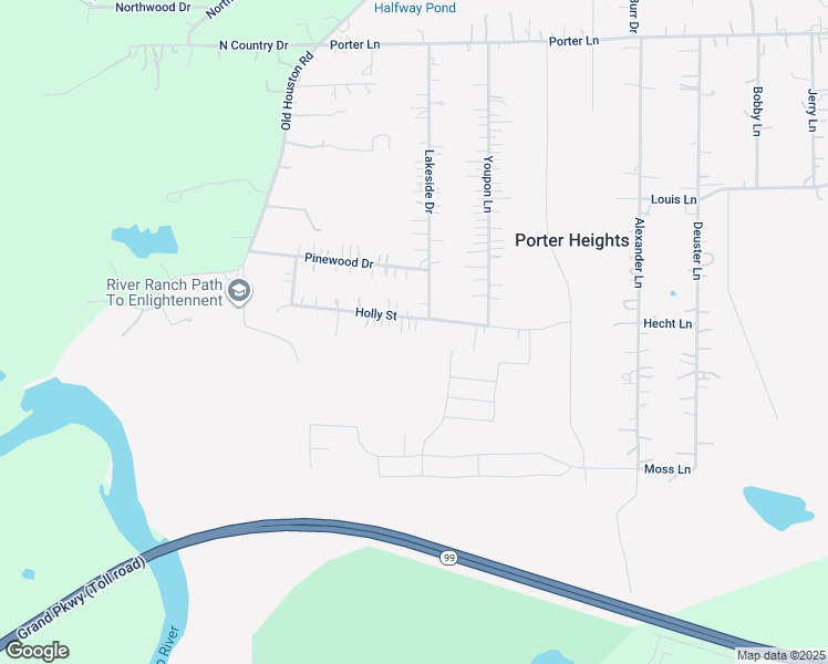 map of restaurants, bars, coffee shops, grocery stores, and more near 16280 Holly Street in Porter