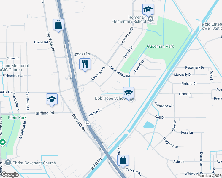 map of restaurants, bars, coffee shops, grocery stores, and more near 5965 Sunbird Lane in Beaumont