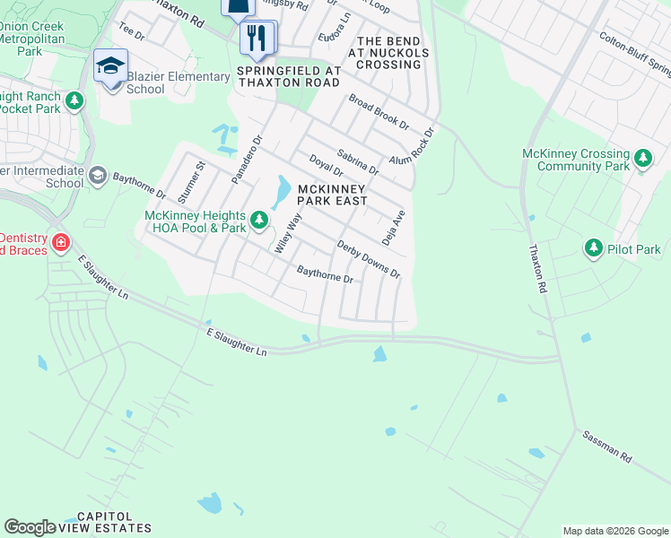 map of restaurants, bars, coffee shops, grocery stores, and more near 9000 Winter Haven Road in Austin