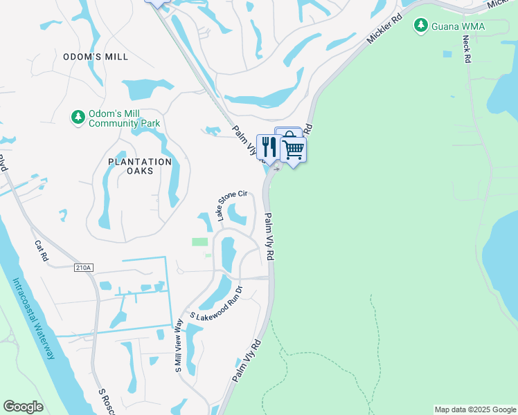 map of restaurants, bars, coffee shops, grocery stores, and more near 717 Lake Stone Circle in Ponte Vedra Beach