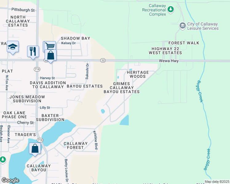 map of restaurants, bars, coffee shops, grocery stores, and more near Hugh Thomas Drive in Panama City