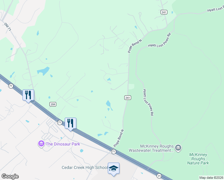 map of restaurants, bars, coffee shops, grocery stores, and more near 222 Pope Bend North in Cedar Creek