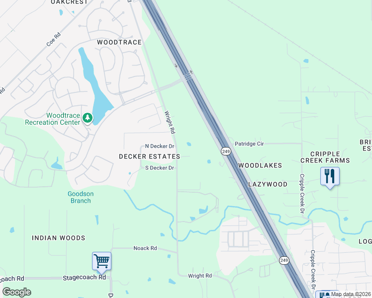 map of restaurants, bars, coffee shops, grocery stores, and more near 33534 Wright Road in Magnolia