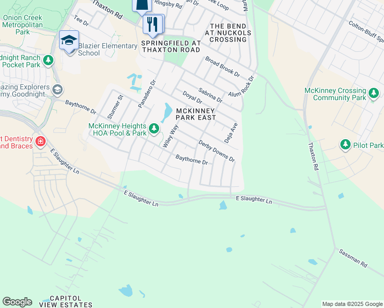 map of restaurants, bars, coffee shops, grocery stores, and more near 9000 Winter Haven Road in Austin