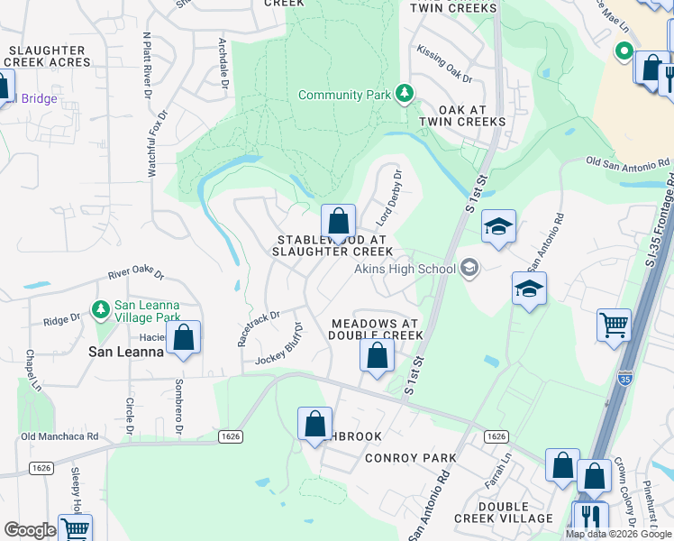 map of restaurants, bars, coffee shops, grocery stores, and more near 10929 Mint Julep Drive in Austin