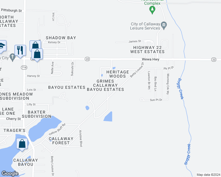 map of restaurants, bars, coffee shops, grocery stores, and more near 219 Hugh Thomas Drive in Panama City