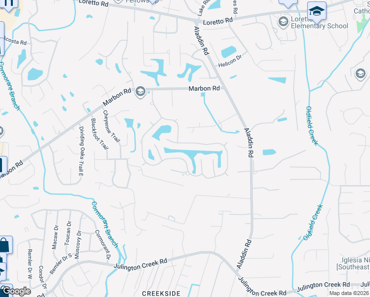 map of restaurants, bars, coffee shops, grocery stores, and more near 3672 Cattail Drive South in Jacksonville