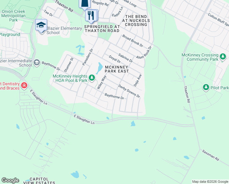 map of restaurants, bars, coffee shops, grocery stores, and more near 9000 Winter Haven Road in Austin
