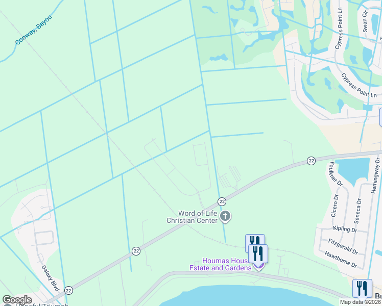map of restaurants, bars, coffee shops, grocery stores, and more near in Darrow