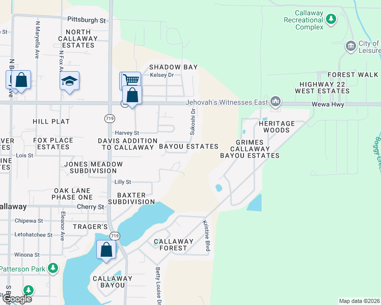 map of restaurants, bars, coffee shops, grocery stores, and more near 276 Sukoshi Drive in Panama City