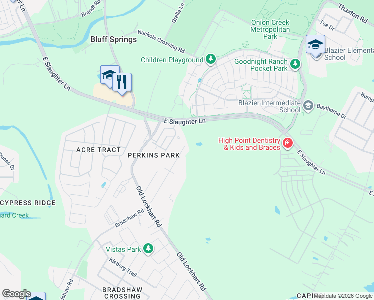 map of restaurants, bars, coffee shops, grocery stores, and more near 9906 Cheryl Lynn Road in Austin