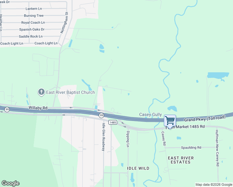 map of restaurants, bars, coffee shops, grocery stores, and more near 28092 7 Sisters Road in New Caney