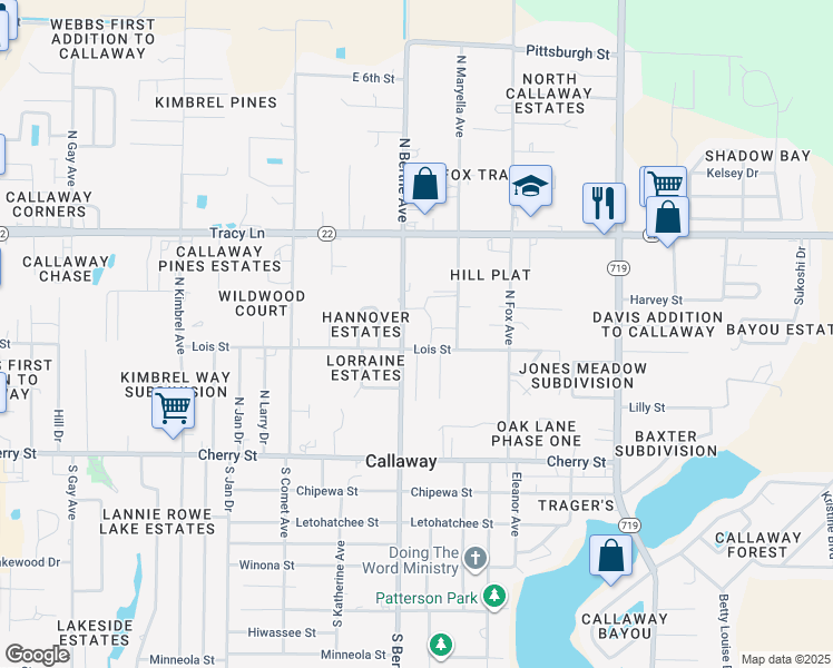 map of restaurants, bars, coffee shops, grocery stores, and more near 212 North Berthe Avenue in Panama City