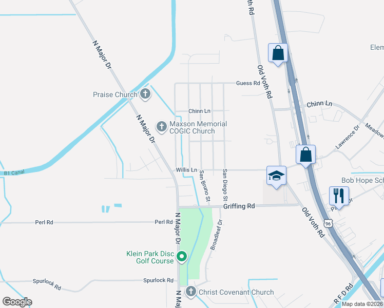 map of restaurants, bars, coffee shops, grocery stores, and more near 7750 San Anselmo Street in Beaumont
