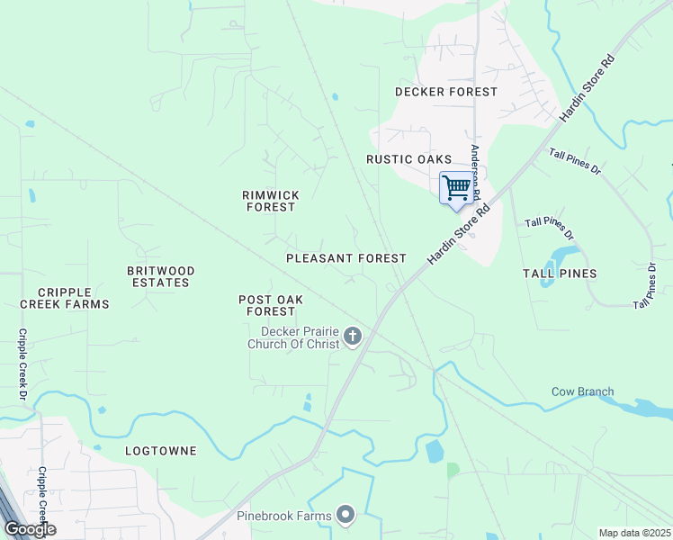 map of restaurants, bars, coffee shops, grocery stores, and more near 26030 Andy Lane in Magnolia
