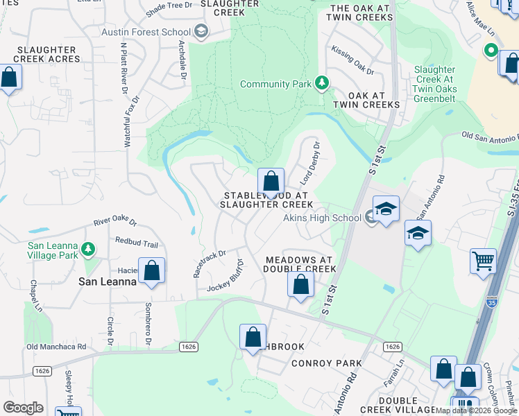 map of restaurants, bars, coffee shops, grocery stores, and more near 10820 Clubhouse Turn in Austin