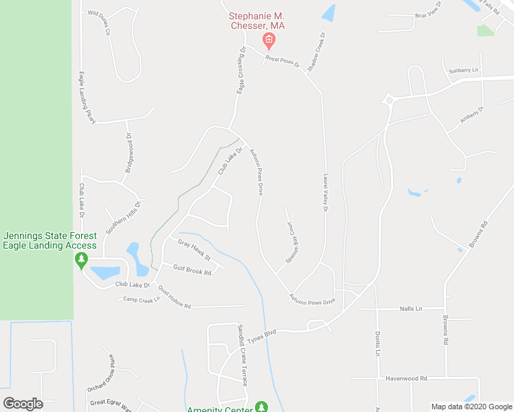 map of restaurants, bars, coffee shops, grocery stores, and more near 1706 Autumn Pines Drive in Orange Park