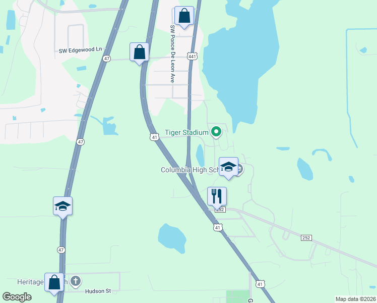 map of restaurants, bars, coffee shops, grocery stores, and more near 4508 South Marion Avenue in Lake City