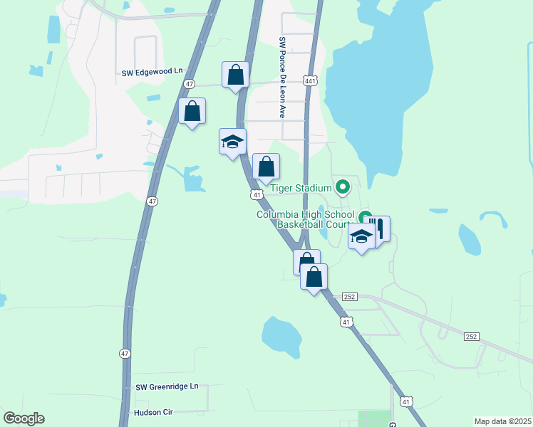 map of restaurants, bars, coffee shops, grocery stores, and more near 2860 U.S. 41 in Lake City