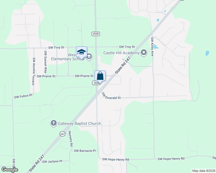map of restaurants, bars, coffee shops, grocery stores, and more near 145-211 Southwest Justin Glen in Lake City