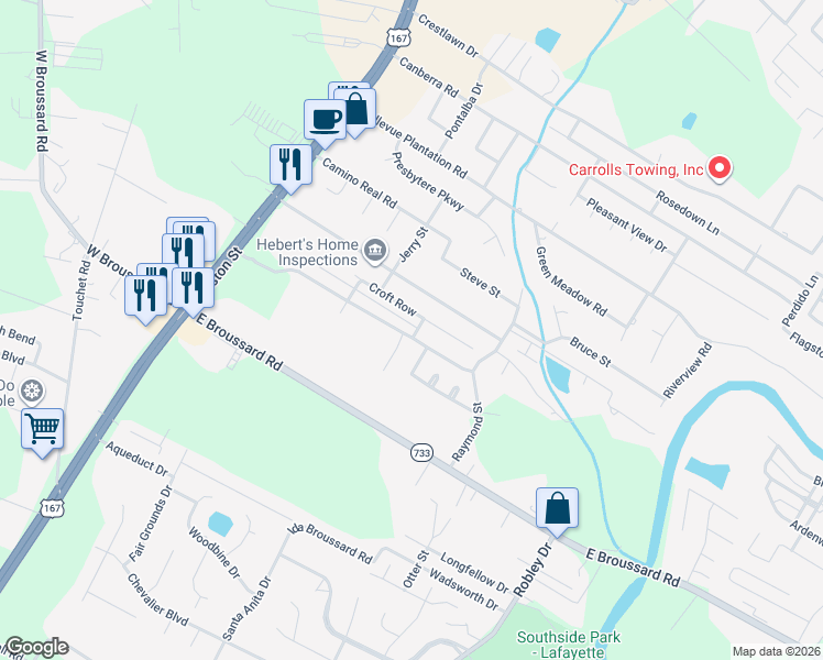 map of restaurants, bars, coffee shops, grocery stores, and more near 300 Dunvegan Ct in Lafayette
