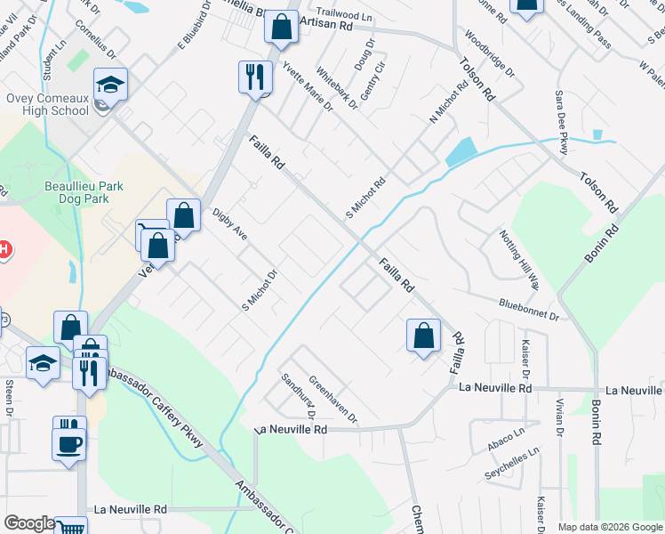 map of restaurants, bars, coffee shops, grocery stores, and more near 402 Queensberry Drive in Lafayette